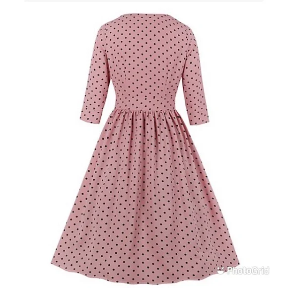 Pink Polka Dot Button-Up Fit & Flare Dress - NWOT - Picture 9 of 9